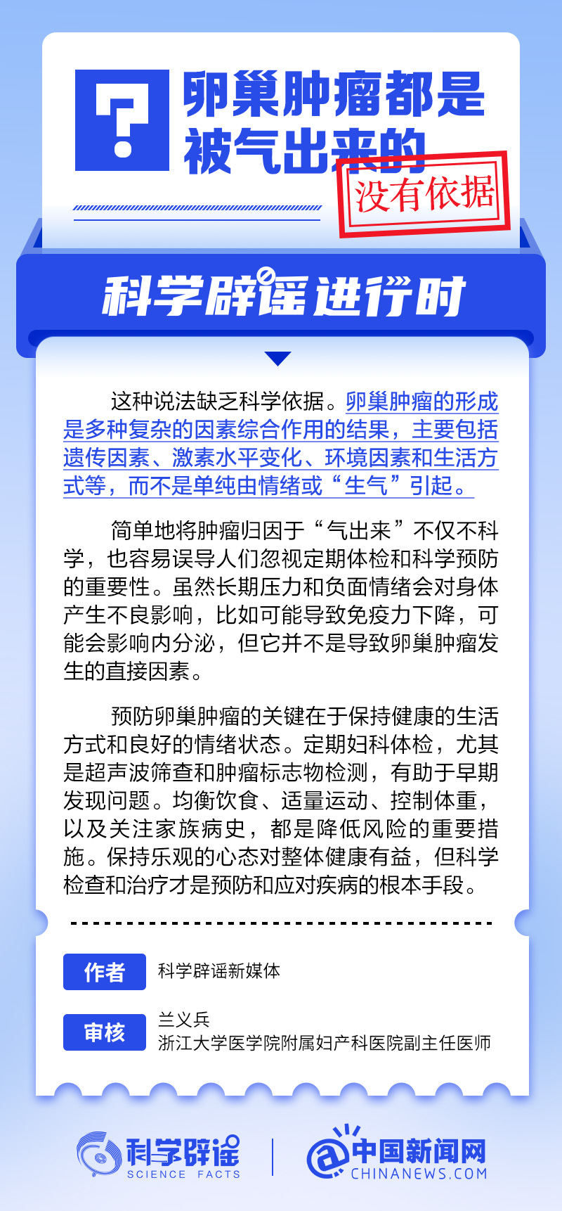卵巢肿瘤都是被气出来的?丨中新真探 卵巢肿瘤都是被气出来的?丨中新真探